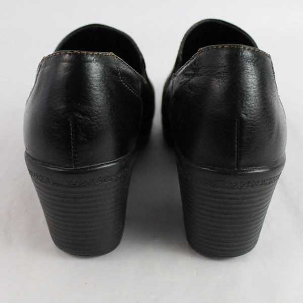 Great Northwest Camellia Black Leather Heeled Shoes Women's Size 8.5M