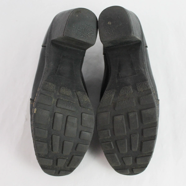 Great Northwest Camellia Black Leather Heeled Shoes Women's Size 8.5M