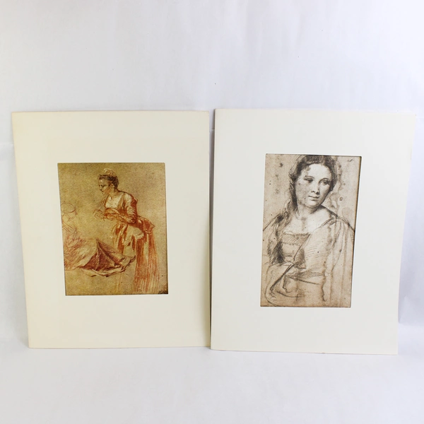 Lot Of 2 Penn Prints Posters Watteau & Titian 18" x 14" On Paper