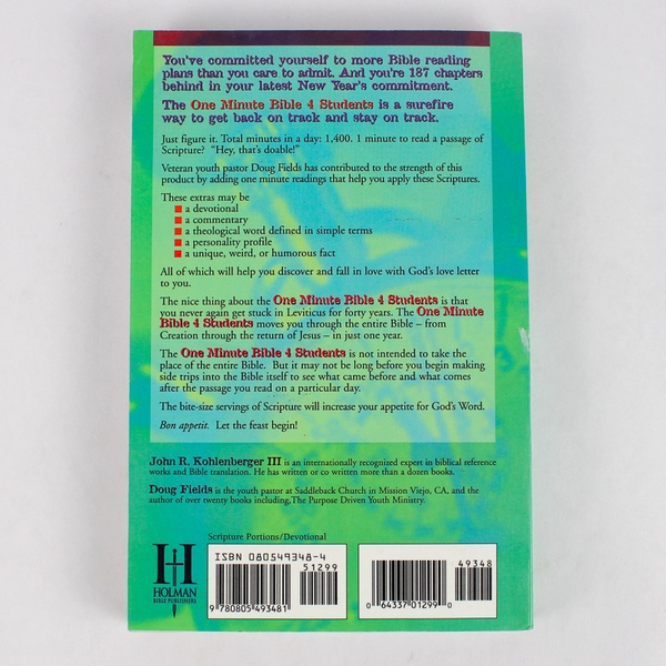 1 Minute Bible 4 Students 366 Devotions for Daily Living 1993 PB Illustrated