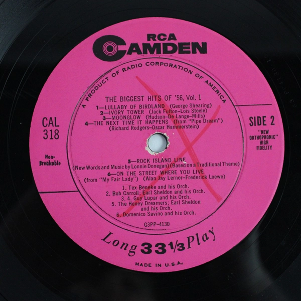 The Biggest Hits Of '56 Various Artists Record Vinyl Vol. 1 RCA Cal 318