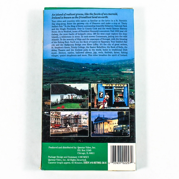 Touring Ireland VHS 1991 Questar Video Travel Documentary Pre-Owned