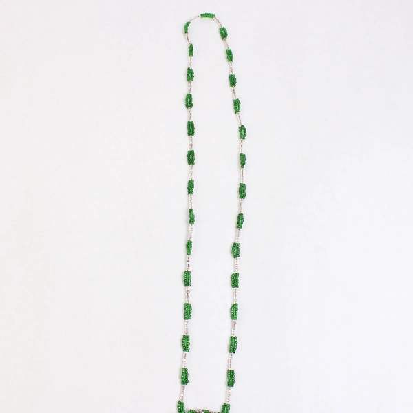 Handmade Bead Necklace With Hide Back Turtle Medallion  