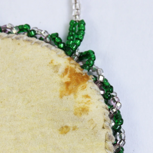 Handmade Bead Necklace With Hide Back Turtle Medallion  