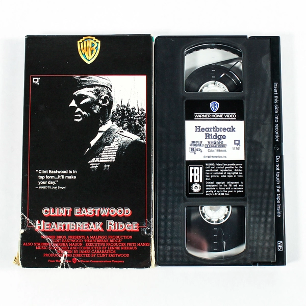 Clint Eastwood Heartbreak Ridge VHS 1986 Warner Bros Action Adventure