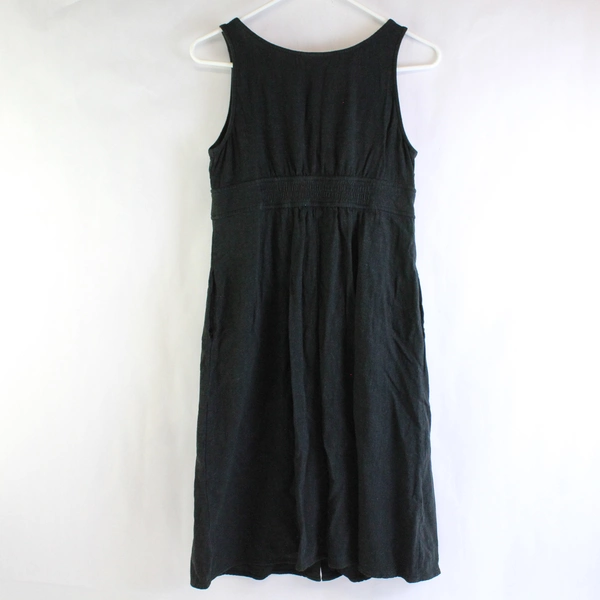 Universal Thread Black Linen Blend Button Front Sleeveless Dress Women's Small