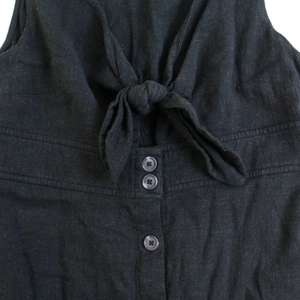 Universal Thread Black Linen Blend Button Front Sleeveless Dress Women's Small