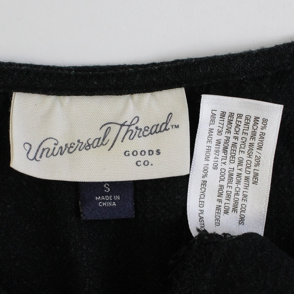 Universal Thread Black Linen Blend Button Front Sleeveless Dress Women's Small