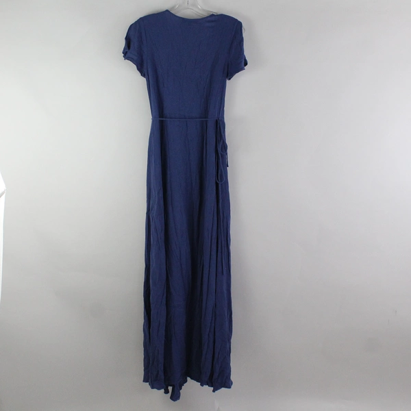 Lulus Long Blue Wrap Dress Women's Size Small Flawed