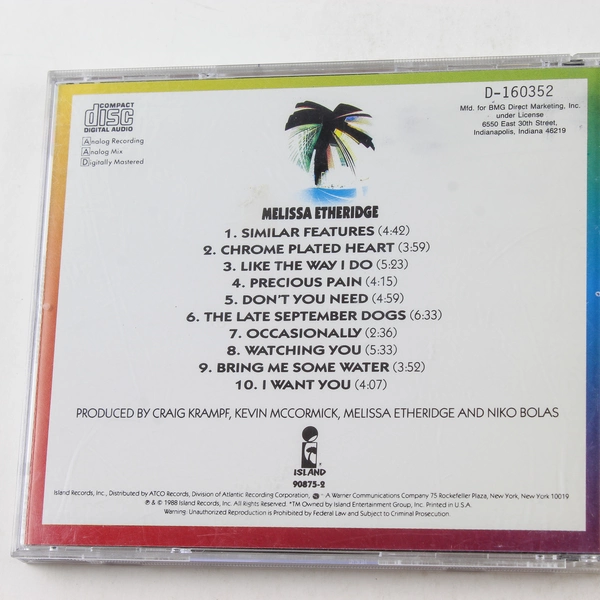 Melissa Etheridge Self-Titled CD 1988 Island Records Pre-Owned - AS IS