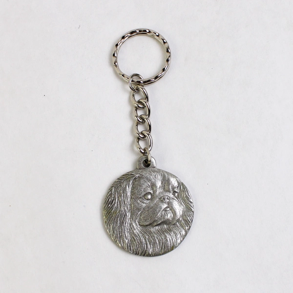 Vintage 1982 Rawcliffe Pewter I Love My Pekingese Keychain