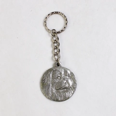 Vintage 1982 Rawcliffe Pewter I Love My Pekingese Keychain