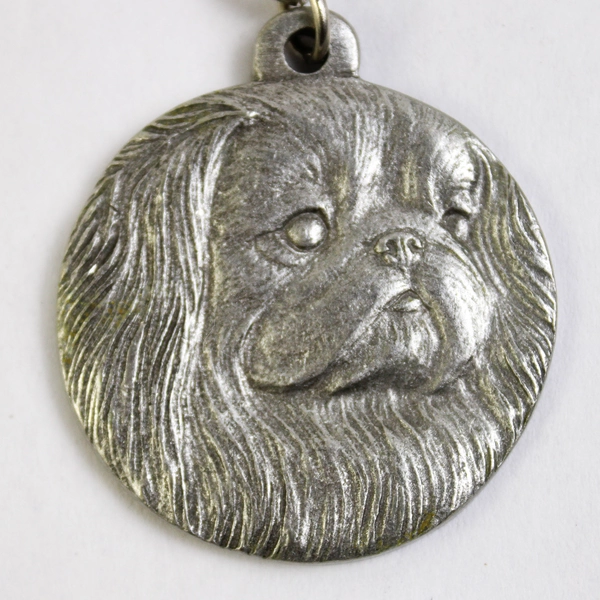 Vintage 1982 Rawcliffe Pewter I Love My Pekingese Keychain