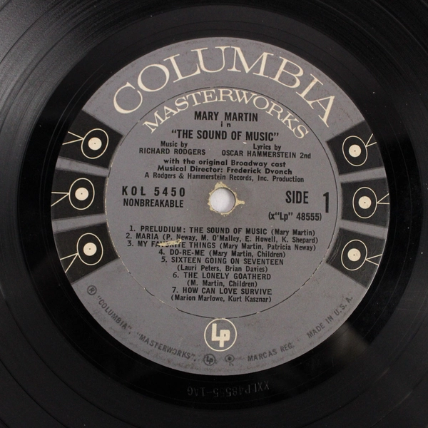 The Sound Of Music 1959 33 RPM LP Record Columbia Masterworks KOL 5450