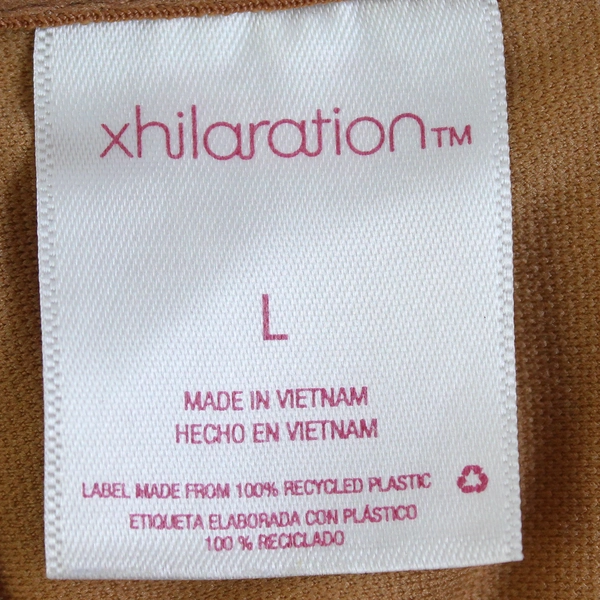 Xhilaration Tan Pink and Beige Floral Patterned Bikini Top Women's Size Large