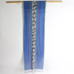 Fraas 100% Polyacryl Blue Stripe Tassel Scarf - Stylish & Pre-Owned