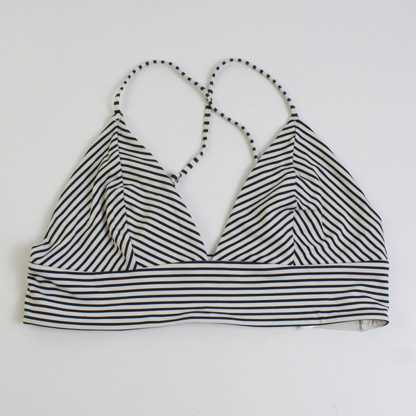 H&M Black and White Striped Bikini Top Women's Size 8