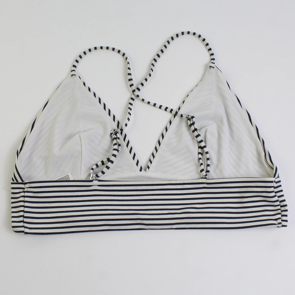 H&M Black and White Striped Bikini Top Women's Size 8