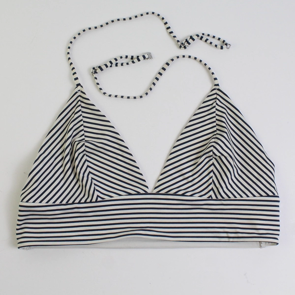 H&M Black and White Striped Bikini Top Women's Size 8