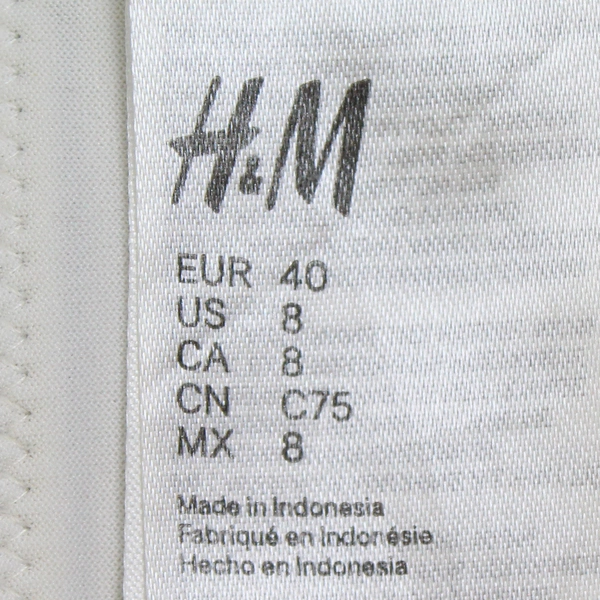 H&M Black and White Striped Bikini Top Women's Size 8