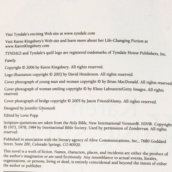 Family by Karen Kingsbury Baxter Family Drama - First Born Series #4 2006 PB