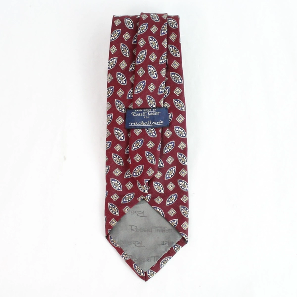 Robert Talbott Burgundy Patterned Men's Necktie 58" - Good Condition