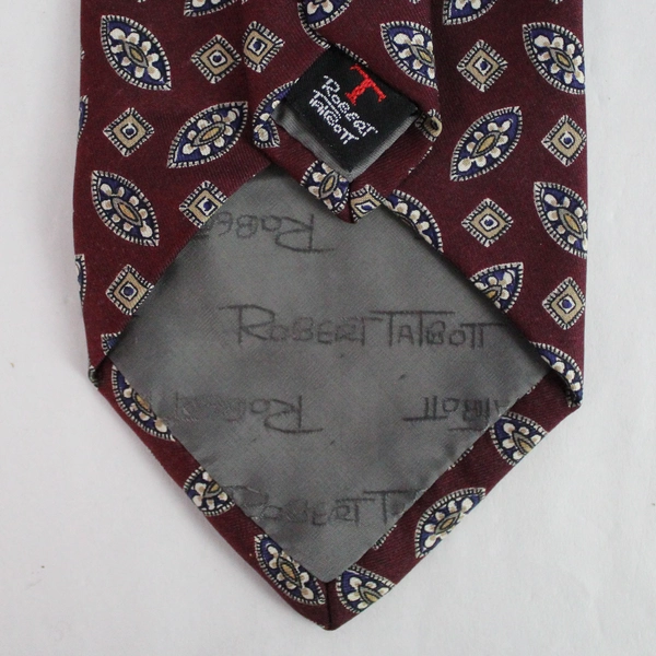 Robert Talbott Burgundy Patterned Men's Necktie 58" - Good Condition