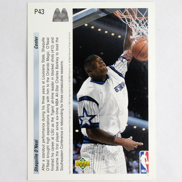 1992-93 Upper Deck McDonald's #P43 Shaquille O'Neal RC