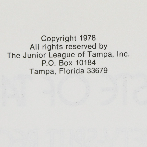 The Taste of Tampa Lickety Split Recipes 1984 Spiral Bound Paperback