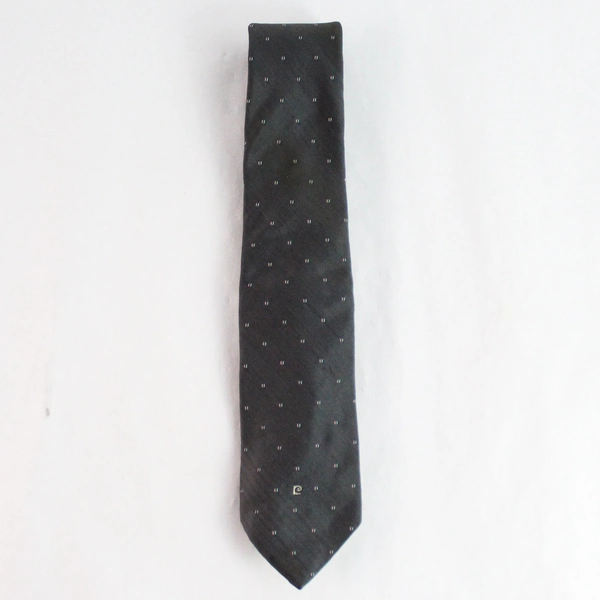 Pierre Cardin The Bon Gray Silk Blend Necktie 53" Embroidered Design