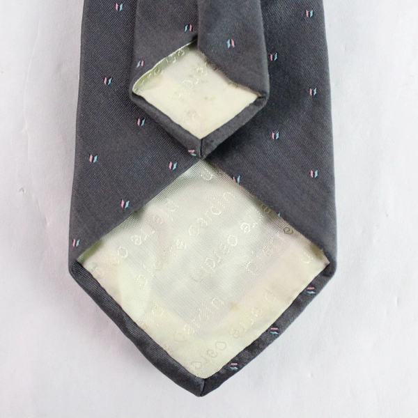 Pierre Cardin The Bon Gray Silk Blend Necktie 53" Embroidered Design