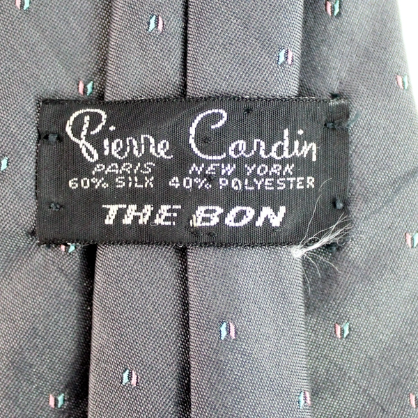 Pierre Cardin The Bon Gray Silk Blend Necktie 53" Embroidered Design