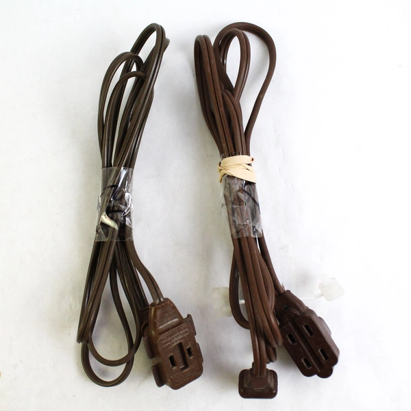 Lot of 4 Black and Brown 6-Foot 2-Prong Extension Cords