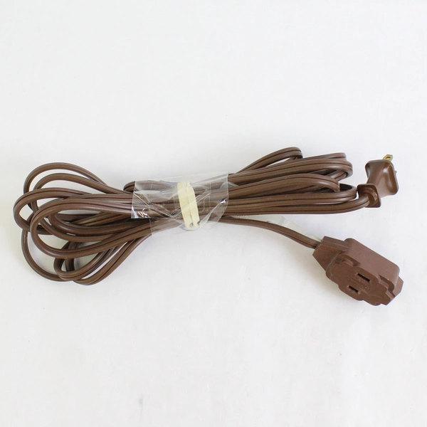 Lot of 4 Brown 2-Prong Extension Cords 12 Ft and 15 Ft