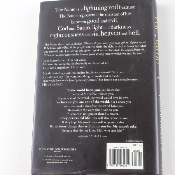The Name by Franklin Graham 2002 Hardcover Book Christian Living, Good Condition