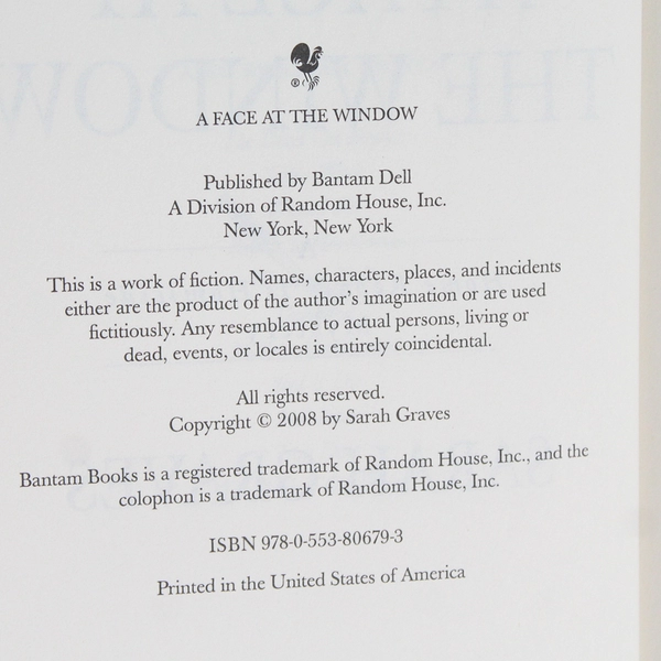 A Face at the Window Sarah Graves A Home Repair Is Homicide Mystery 2008 HC DJ