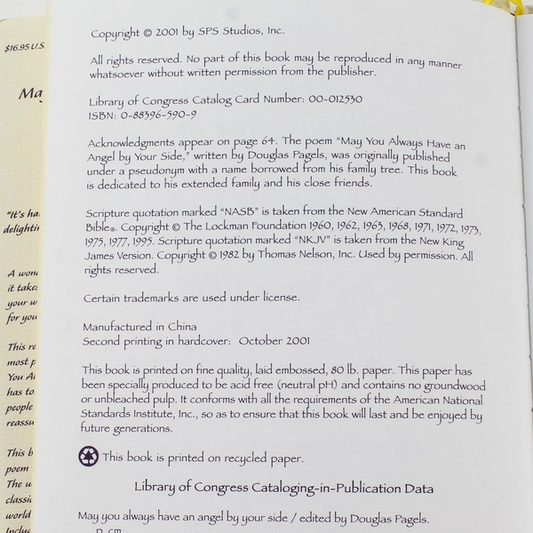 May You Always Have an Angel by Your Side Blue Mountain Arts Hardcover Book