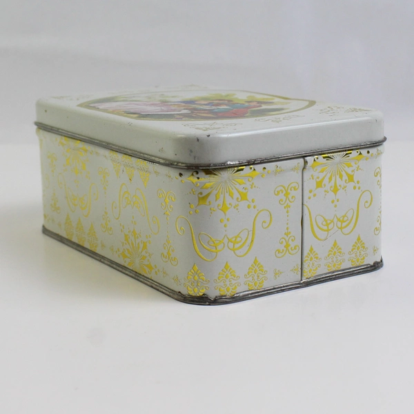 Collectors Tin Limoges Scenery Tin Lovers In The Park Vintage