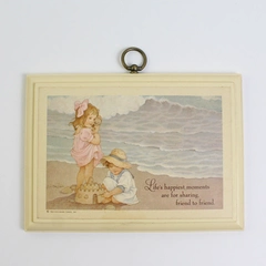 Hallmark 1984 Sign Life's Happiest Moments Friend to Friend Wood Plaque 7"