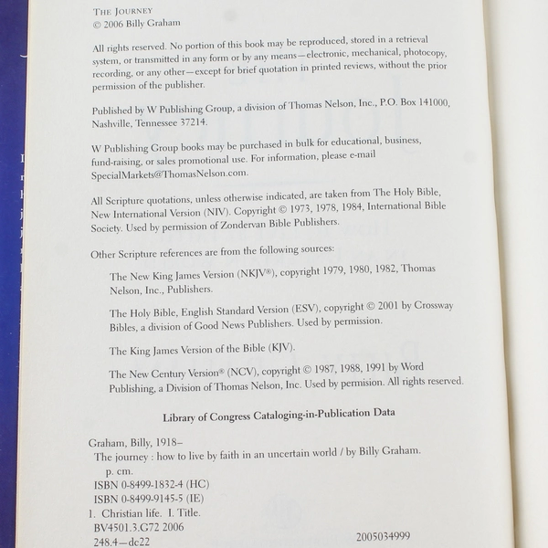 The Journey by Billy Graham: How to Live by Faith in an Uncertain World