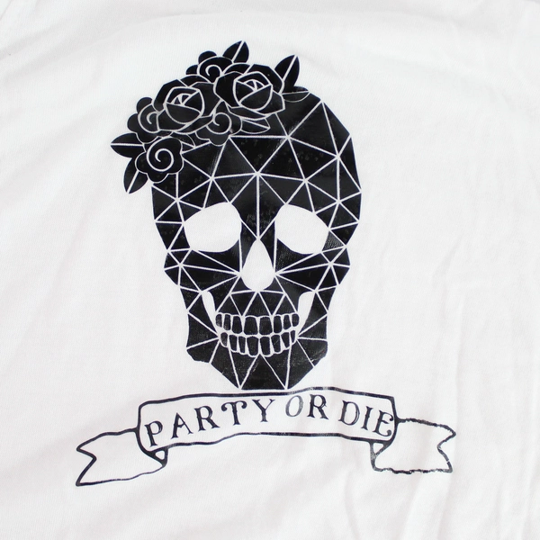 Hobby Lobby Party Or Die White Graphic T-Shirt Women's XL, Good Condition