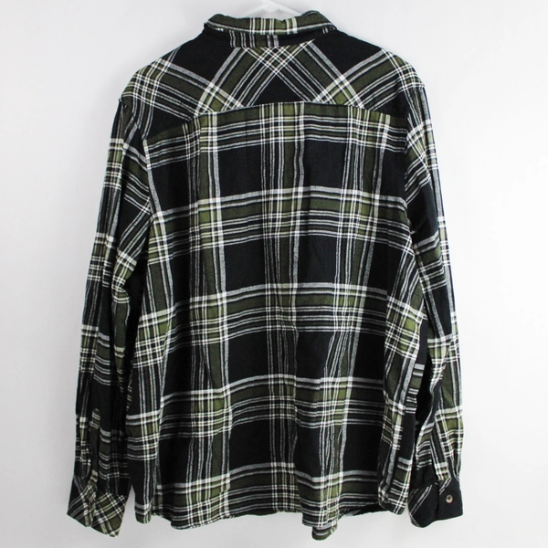 Natural Reflections Black and Green Plaid Button-Down Shirt Women's Size 1X