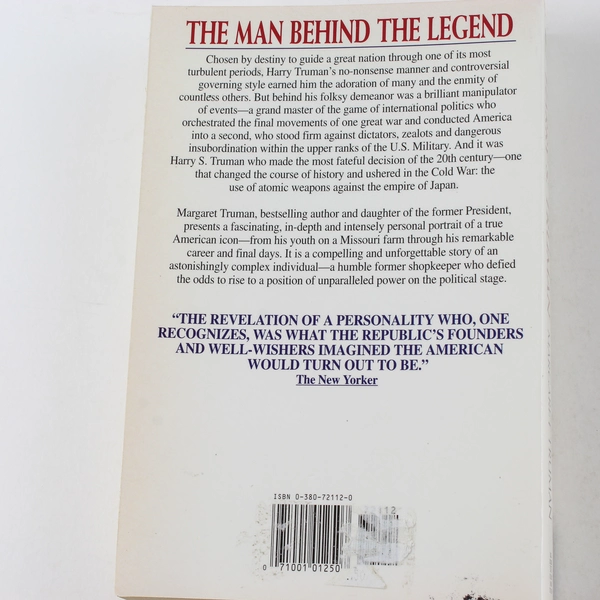 Harry S. Truman Biography by Margaret Truman 1993 Paperback Good Condition