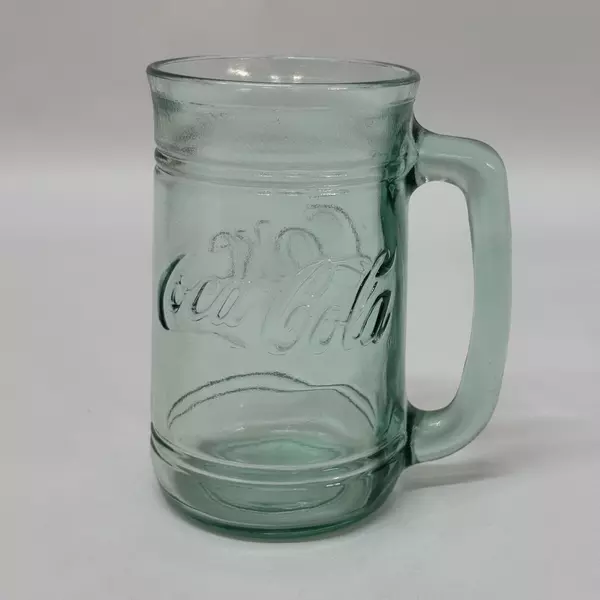 Vintage 20oz Coca Cola Green Glass Jar Mug