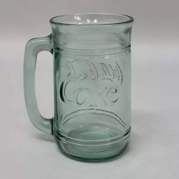 Vintage 20oz Coca Cola Green Glass Jar Mug