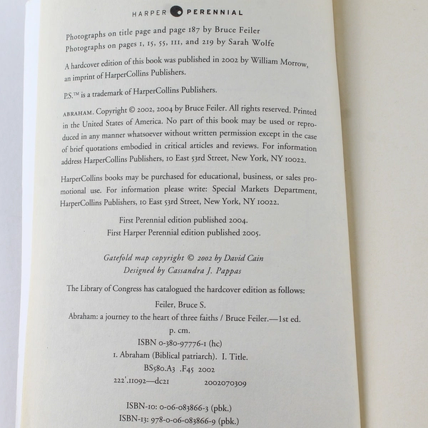 "Abraham by Bruce Feiler: Journey to the Heart of Three Faiths (2005)"