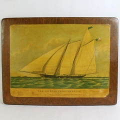 Vintage Decoupaged The Clipper Yacht America Wall Plaque 