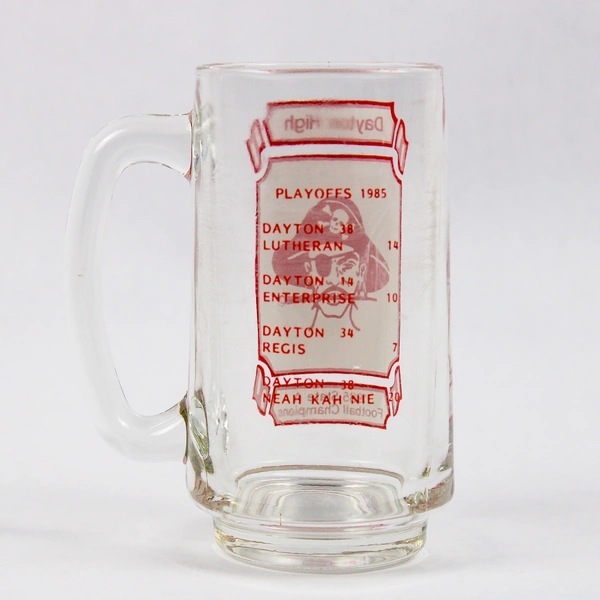 1985 Dayton High School State A Football Champions Glass Mug Pirate Logo