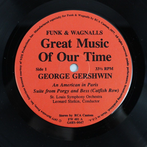 Funk & Wagnalls Great Music Of All Time 1977 Record FW 401 RCA