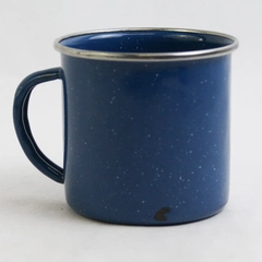  Blue Enamelware Coffee Cup Camping Hiking Picnics 3.25" Tall